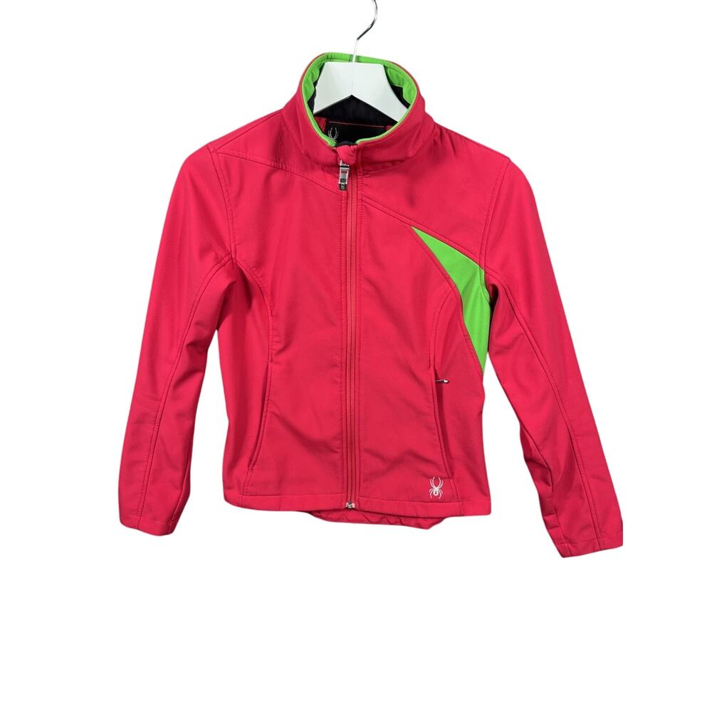 Spyder Pink Jacket Full Zip Neon Sewn Logo Size XS/TP